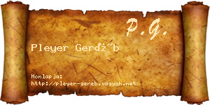 Pleyer Geréb névjegykártya